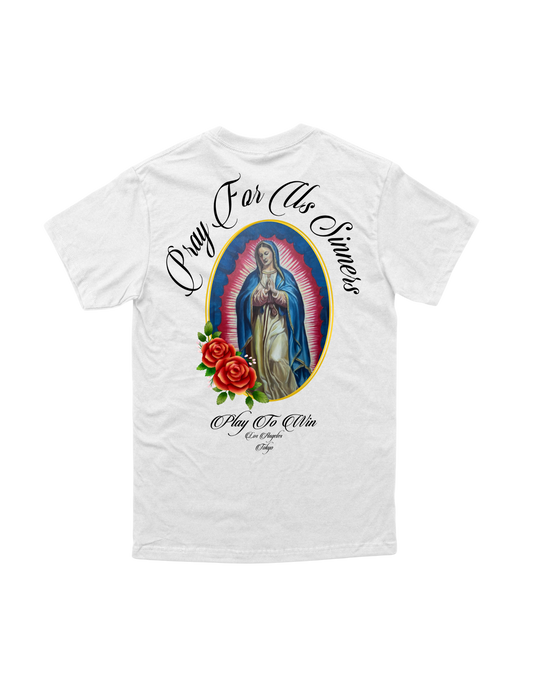 Pray For Us Sinners T-Shirt (White)